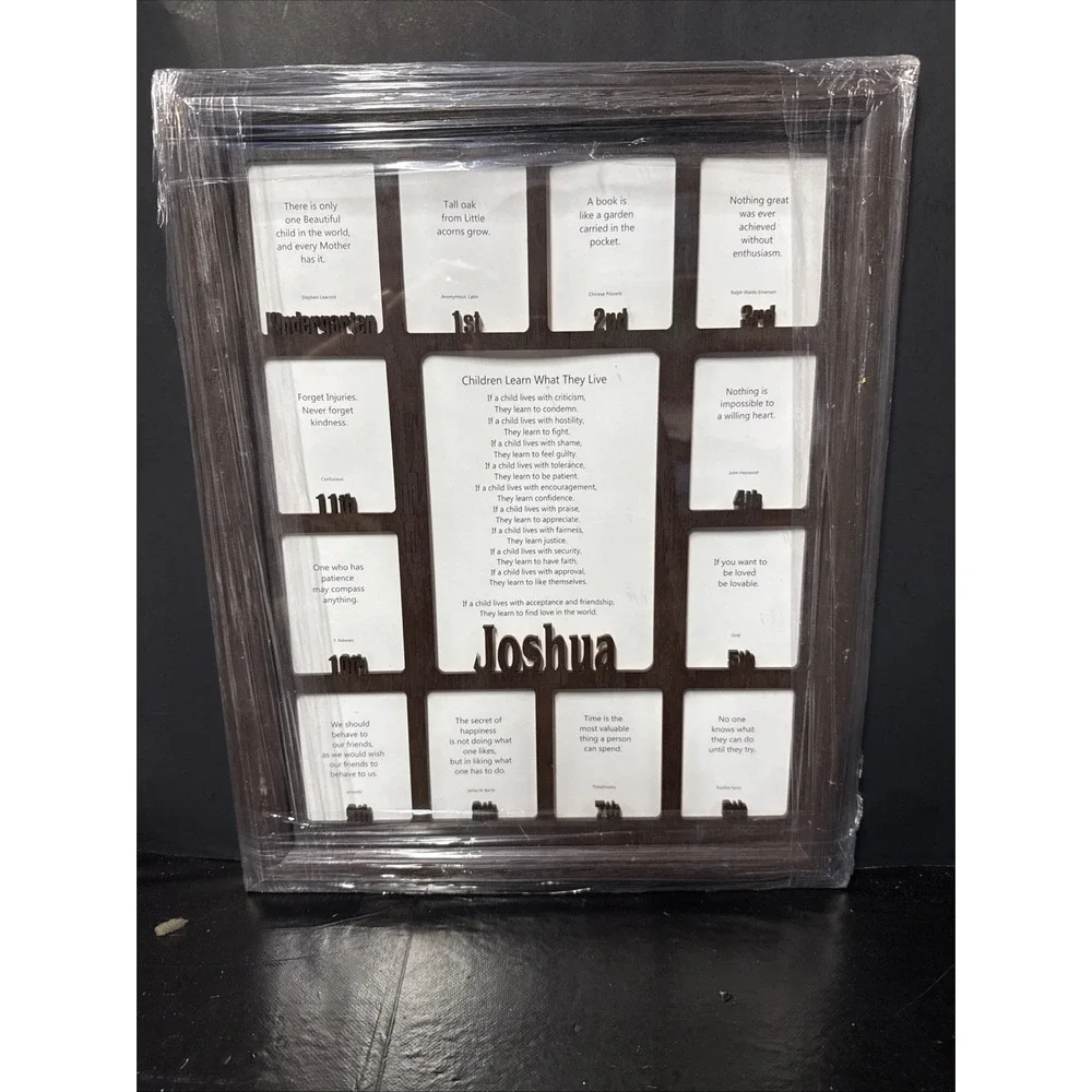 School Years Picture Frame Collage - JOSHUA - Kindergarten‎ to Graduation -